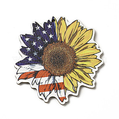 American Flag Theme Single Face Printed Aspen Wood Big Pendants&nbsp;WOOD-G014-16