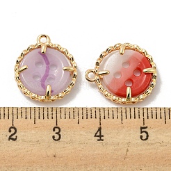 Porcelain Button Pendants&nbsp;KK-B081-02KCG