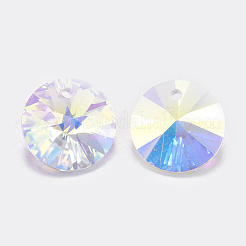 Faceted Glass Rhinestone Charms&nbsp;RGLA-F049-12mm-001AB