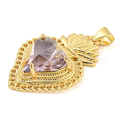 Rack Plating Brass Pendants&nbsp;ZIRC-L100-163G-04