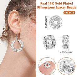 100Pcs Rack Plating Brass Rhinestone Spacer Beads&nbsp;KK-BBC0016-22S