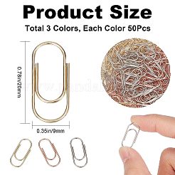 150Pcs 3 Colors Carbon Steel Paper Clips&nbsp;FIND-CP0001-50B