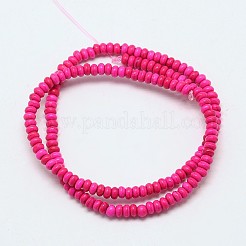 Dyed Synthetical Turquoise Rondelle Bead Strand&nbsp;G-P083-6mm-84A