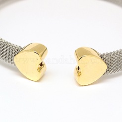 304 Stainless Steel Mesh Bangles&nbsp;BJEW-N225-34