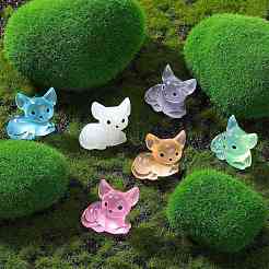 30Pcs 6 Colors Luminous Resin Cute Little Cat Ornaments&nbsp;RESI-SZ0003-42