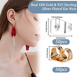 100Pcs 2 Colors Brass Friction Ear Nuts&nbsp;KK-BBC0028-59