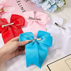 Bowknot Polyester Alligator Hair Clips for Women Girls&nbsp;OHAR-CP0001-26A