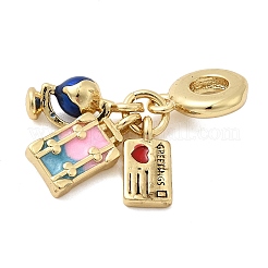 Brass Enamel European Dangle Charms&nbsp;KK-C137-12G