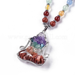 Natural Rose Quartz Pendant Necklaces&nbsp;NJEW-I109-B06