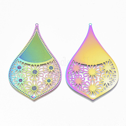 Ion Plating(IP) 304 Stainless Steel Filigree Big Pendants&nbsp;STAS-S108-70