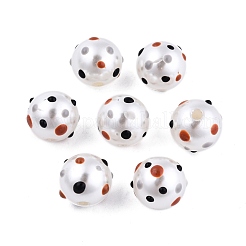 Spot Pattern Opaque ABS Plastic Imitation Pearl Enamel Beads&nbsp;KY-G020-02A