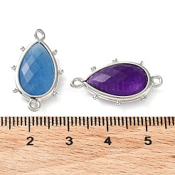 Dyed Natural Jade Connector Charms&nbsp;G-G012-05P-D