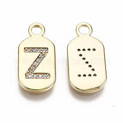 Brass Micro Pave Clear Cubic Zirconia Pendants&nbsp;KK-S360-052Z-NF