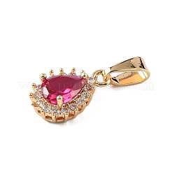 Brass Micro Pave Cubic Zirconia Pendants&nbsp;KK-E795-17KCG