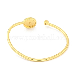 Rack Plating Brass Pave Clear Cubic Zirconia Sun Open Cuff Bangles&nbsp;BJEW-B110-03G-02