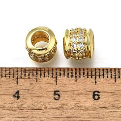 Brass Micro Pave Clear Cubic Zirconia European Beads&nbsp;ZIRC-I070-096G