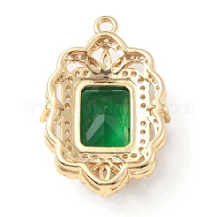 Brass with K9 Glass & Rhinestone Pendants&nbsp;KK-C024-07KCG-03