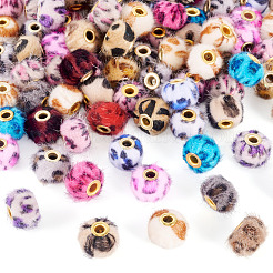 100Pcs Flocking Rondelle Beads&nbsp;FIND-TA0006-80