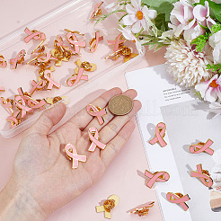 40Pcs Breast Cancer Awareness Pink Ribbon Enamel Pin&nbsp;JEWB-ME0001-22