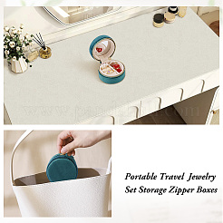Portable Travel Round Velvet Jewelry Set Storage Zipper Boxes&nbsp;CON-TAC0001-11A