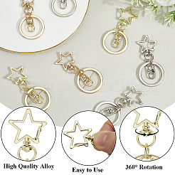 18Pcs Alloy Swivel Keychain Clasps&nbsp;KEYC-SP0001-48A-G