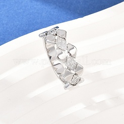 304 Stainless Steel Micro Pave Cubic Zirconia Finger Rings for Women&nbsp;RJEW-K315-03P