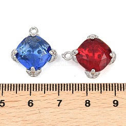 Brass Micro Pave Clear Cubic Zirconia Pendants&nbsp;KK-H257-10P