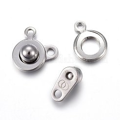 Non-Tarnish 201 Stainless Steel Snap Clasps&nbsp;STAS-C042-03P