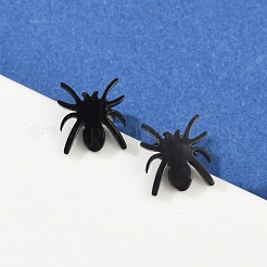 Halloween Spider 304 Stainless Steel Stud Earrings for Women&nbsp;X-EJEW-B019-01EB