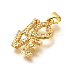 Rack Plating Brass Micro Pave Cubic Zirconia Pendants&nbsp;KK-L226-013G