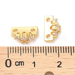 Brass Micro Pave Clear Cubic Zirconia Slide Charms&nbsp;KK-P239-16G