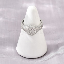 Brass Micro Pave Cubic Zirconia Cuff Rings for Women&nbsp;CU-CBA0A21-04P