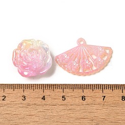 Rainbow Iridescent Plating Acrylic Beads&nbsp;OACR-U006-01A