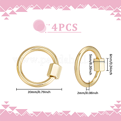 4Pcs Brass Screw Carabiner Lock Charms&nbsp;KK-UN0005-37