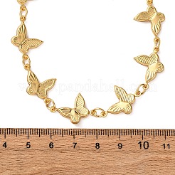 304 Stainless Steel Butterfly Link Chain Necklaces for Women&nbsp;NJEW-G178-16G