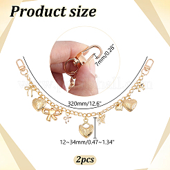 2Pcs Aluminium Chains Bag Extender Chains&nbsp;HJEW-WR00056