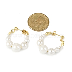 2 Pairs 2 Colors Shell Pearl Beaded Dangle Stud Earrings&nbsp;EJEW-JE06362