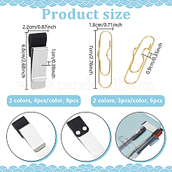 6Pcs 2 Colors Carbon Steel Paper Clips&nbsp;AJEW-NB0006-93
