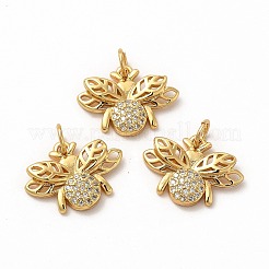 Rack Plating Brass Micro Pave Cubic Zirconia Pendants&nbsp;ZIRC-K089-01G
