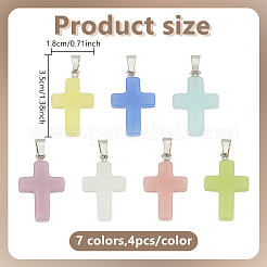 28Pcs 7 Colors Synthetic Luminous Stone Dyed Pendants&nbsp;G-HY0001-79