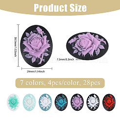28Pcs 7 Colors Resin Cabochons&nbsp;CRES-CA0001-28