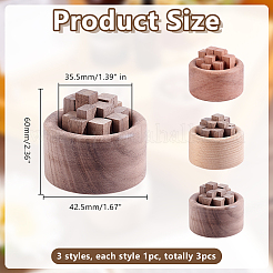 3 Bags 3 Colors Column Wooden Aromatherapy Diffuser&nbsp;AJEW-HY0003-19