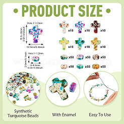 360Pcs 12 Styles Baking Paint Synthetic Turquoise Beads&nbsp;G-TA0003-32