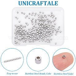 200Pcs 201 Stainless Steel Beads&nbsp;FIND-UN0003-80