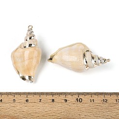 Electroplate Natural Spiral Shell Big Pendants&nbsp;SSHEL-N042-12