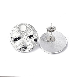 Tarnish Resistant 304 Stainless Steel Sun with Moon Stud Earrings for Women&nbsp;LS-EJEW-F300-06P