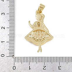 Brass Micro Pave Cubic Zirconia Pendants&nbsp;KK-Z123-18G