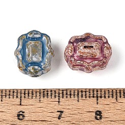 Picasso Baking Paint and Golden Metal Enlaced Glass Beads&nbsp;DGLA-T004-48M