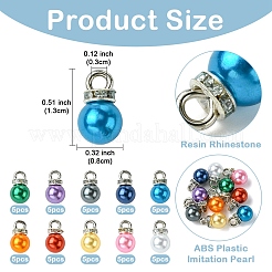 50Pcs 10 Colors ABS Plastic Imitation Pearl Charms&nbsp;KY-YW0001-84G