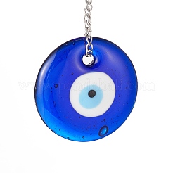 Handmade Lampwork & Resin Evil Eye Pendant Decorations&nbsp;HJEW-C001-03